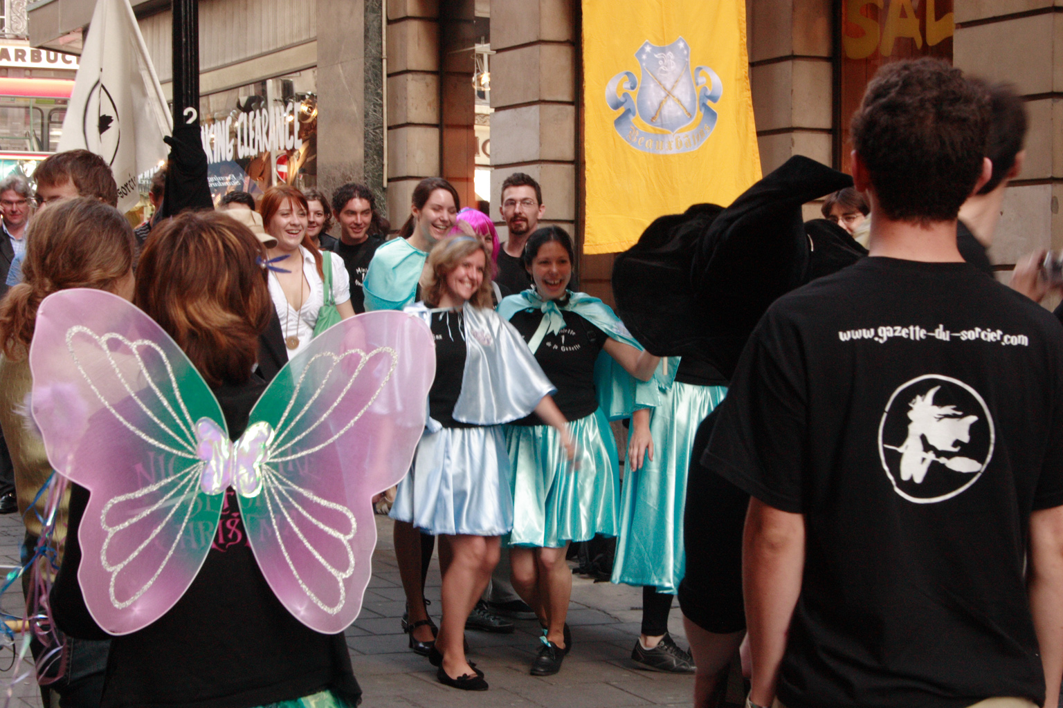 People queueing up for the Harry Potter book launch in London.