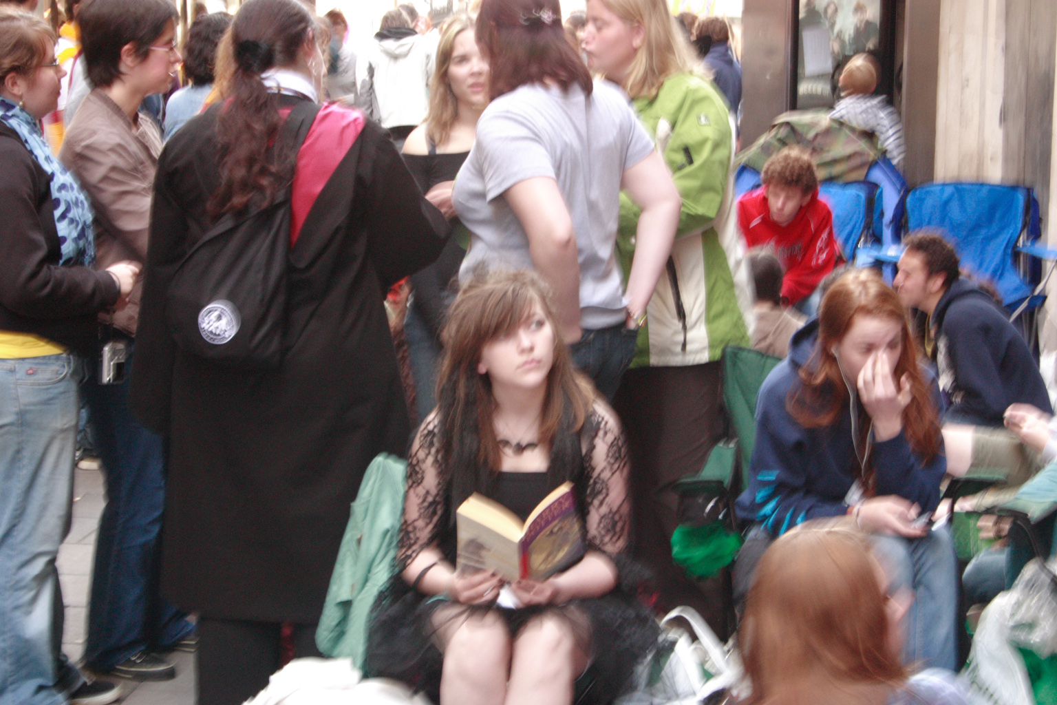 People queueing up for the Harry Potter book launch in London.