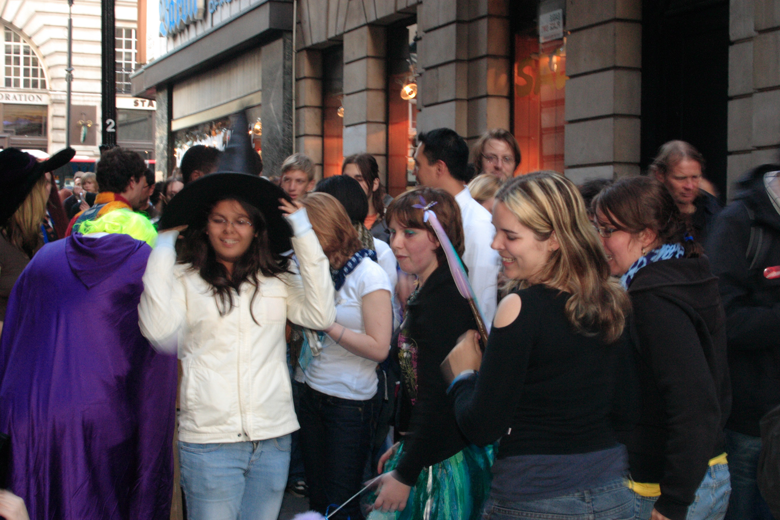 People queueing up for the Harry Potter book launch in London.