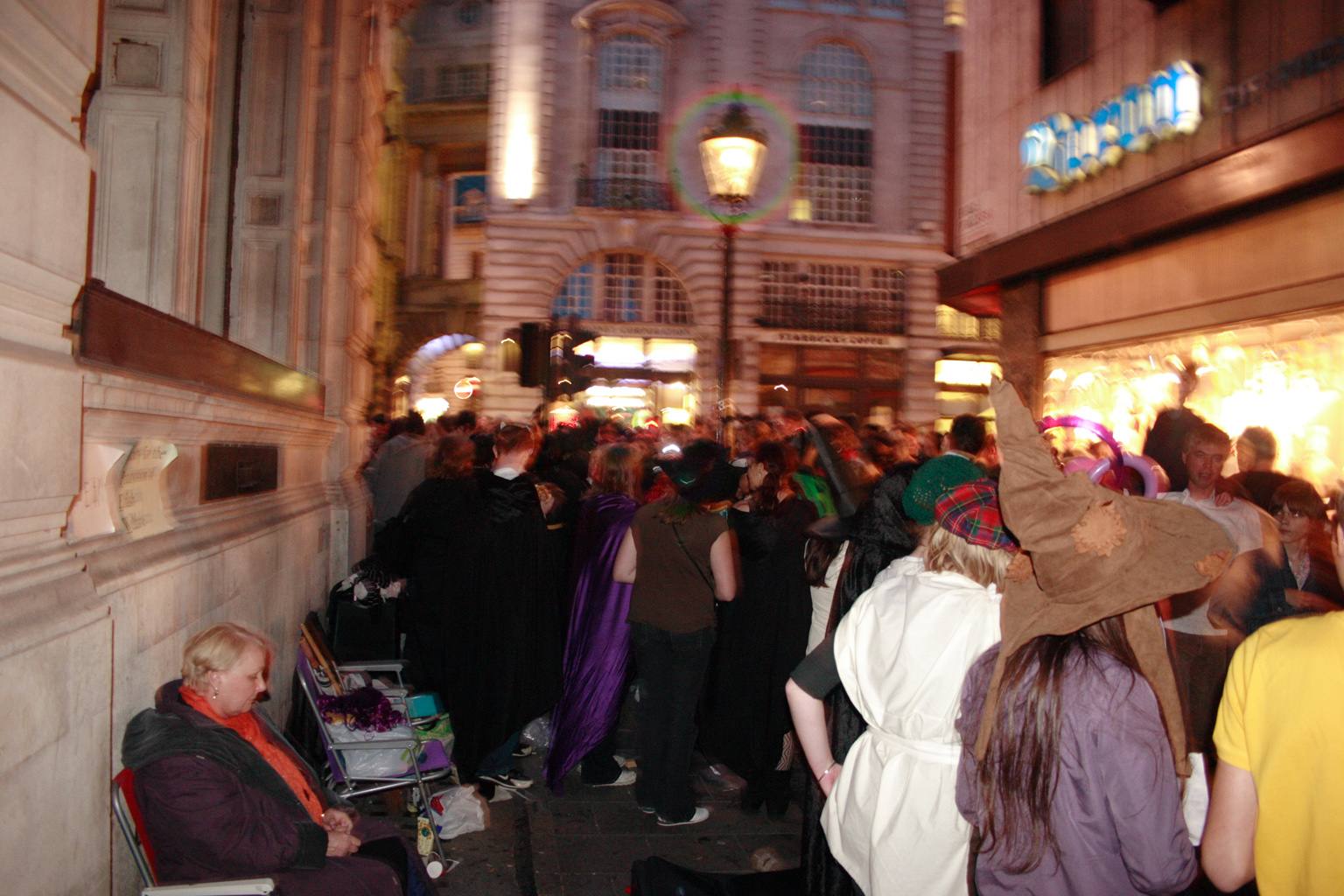 People queueing up for the Harry Potter book launch in London.