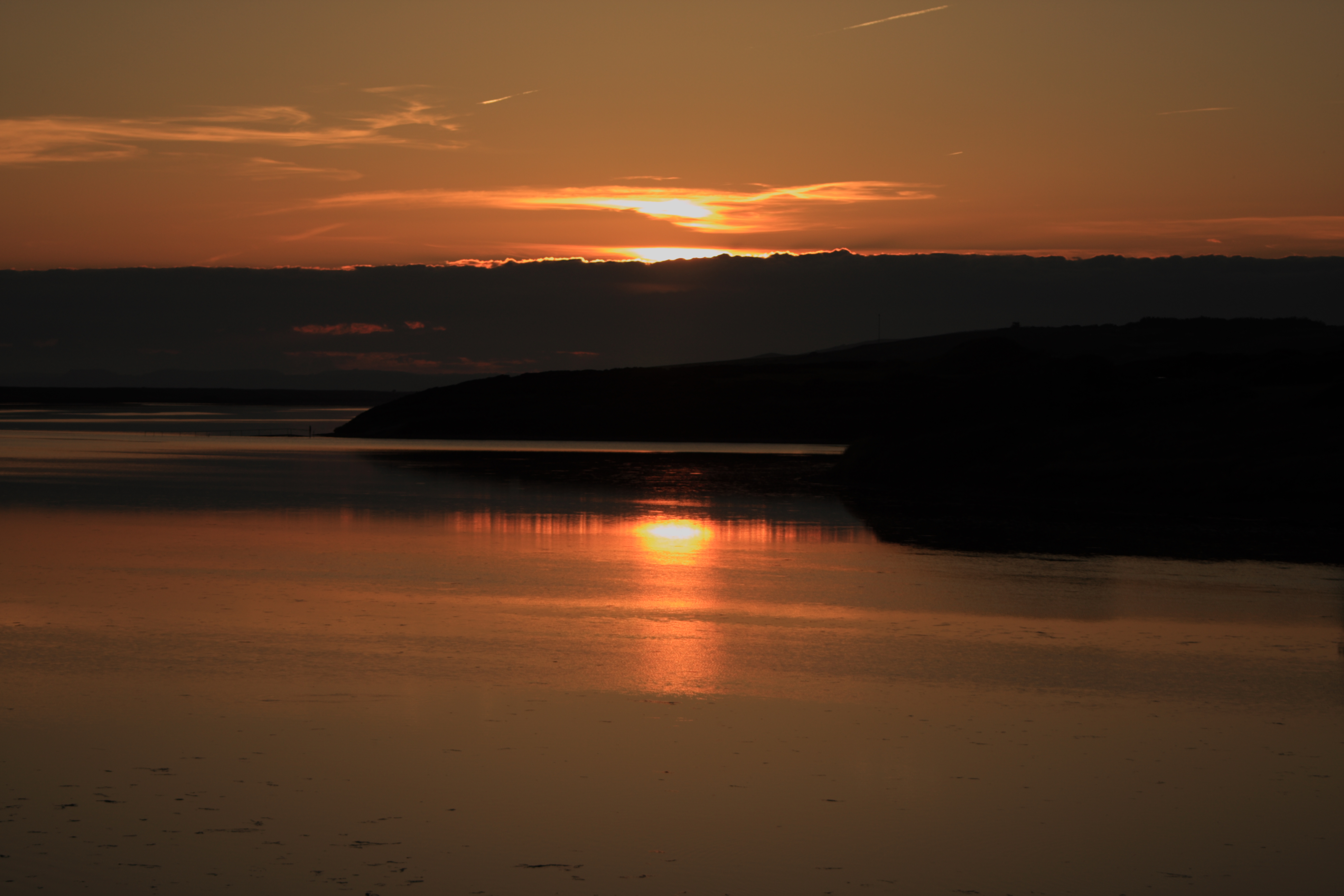 Sunset over the Fleet near Weymouth